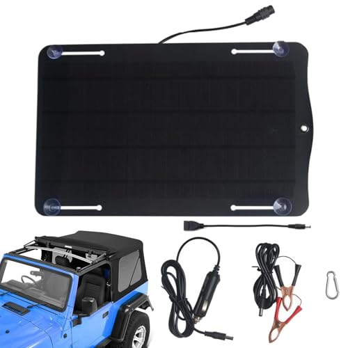 Panel solar para carga de batería de coche, panel solar de 10 W, cargador de batería de coche portátil, panel solar ligero para coche pequeño, SUV