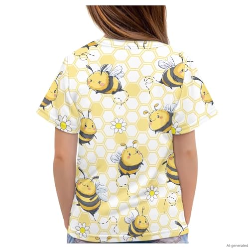 Image of WELLFLYHOM Kids Tshirts Girls Boys Short Sleeve Crewneck Tees Shirts Casual Sport Pullover Tops Size 3-16 Years