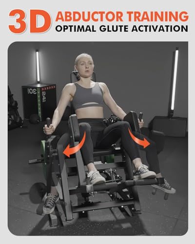 Image of GMWD Hip Abductor Machine, 3D ARC Motion Hip Abductor Machine, 300lbs Capacity Plate Loaded Hip Abduction Machine, Inner and Outer Thigh Machine for Home Gym