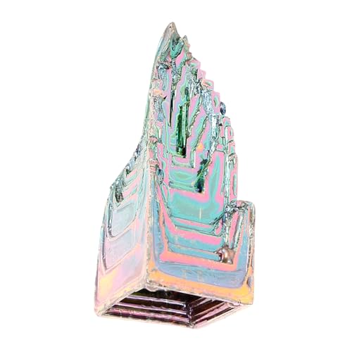 NOLITOY Handmade Bismuth Crystal Specimen Natural Mineral Craft for Home Adornment