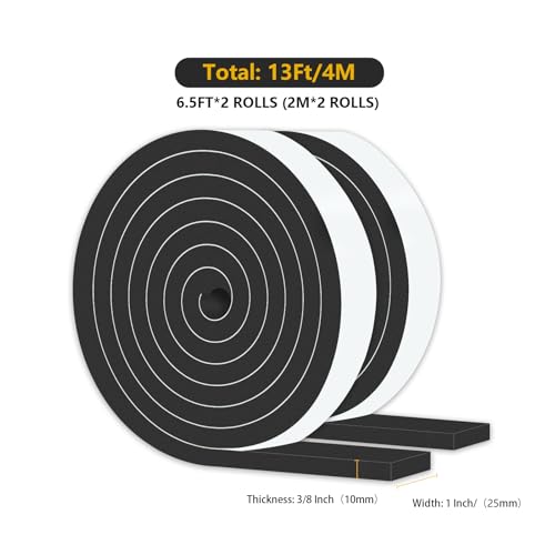 Image of Weather Stripping,High Density CR,Strong Adhesive,1 in x 3 /8 in x 13Ft