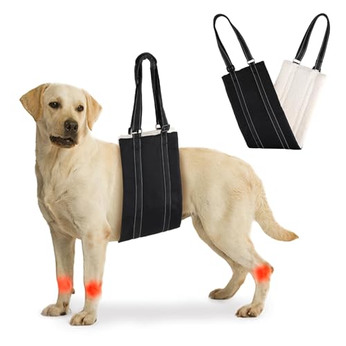 Adjustable Dog Lifting Harness for Large Dog Mobility Aids Support Sling for Weak Rear Legs Dog Lifting Harness for The Senior Injured Disabled and After ACL Surgery Rehabilitation Dog (Black, L)