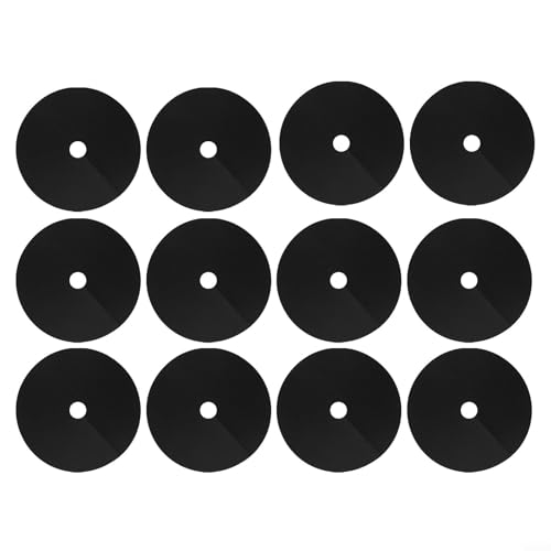NbgrvB 12 alfombrillas negras no tejidas para árbol de mantillo de anillos de 15 a 42 cm, protectores de arbustos para macetas de jardín (42 cm)