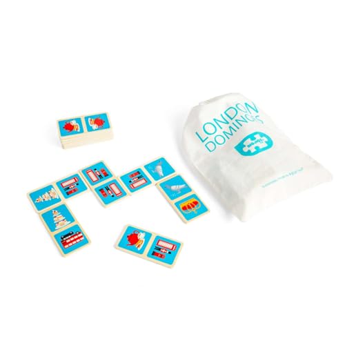 Bigjigs Toys London Dominoes - Pack de 28 dominós de madera miniatura 5