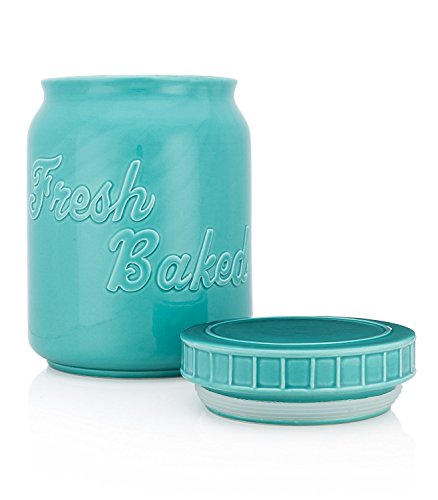 Vintage Ceramic Mason Cookie Jar | Extra Wide Design with Stay-Fresh Lid