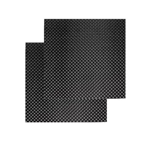 XMRISE Carbon Fiber Plates Sheets Boards 100% 3K Plain Weave Matte Panel Cutable Sports Model Handmade Materials 50mm X 50mm 2PC,Thickness 1.5mm