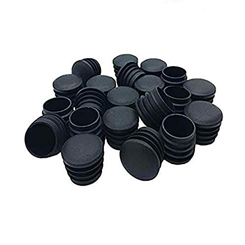 40 Stück 2,5 cm runder Kunststoffstopfen für Rohrrohre Endkappen, langlebiger Stuhlgleiter 40pcs schwarz Cover