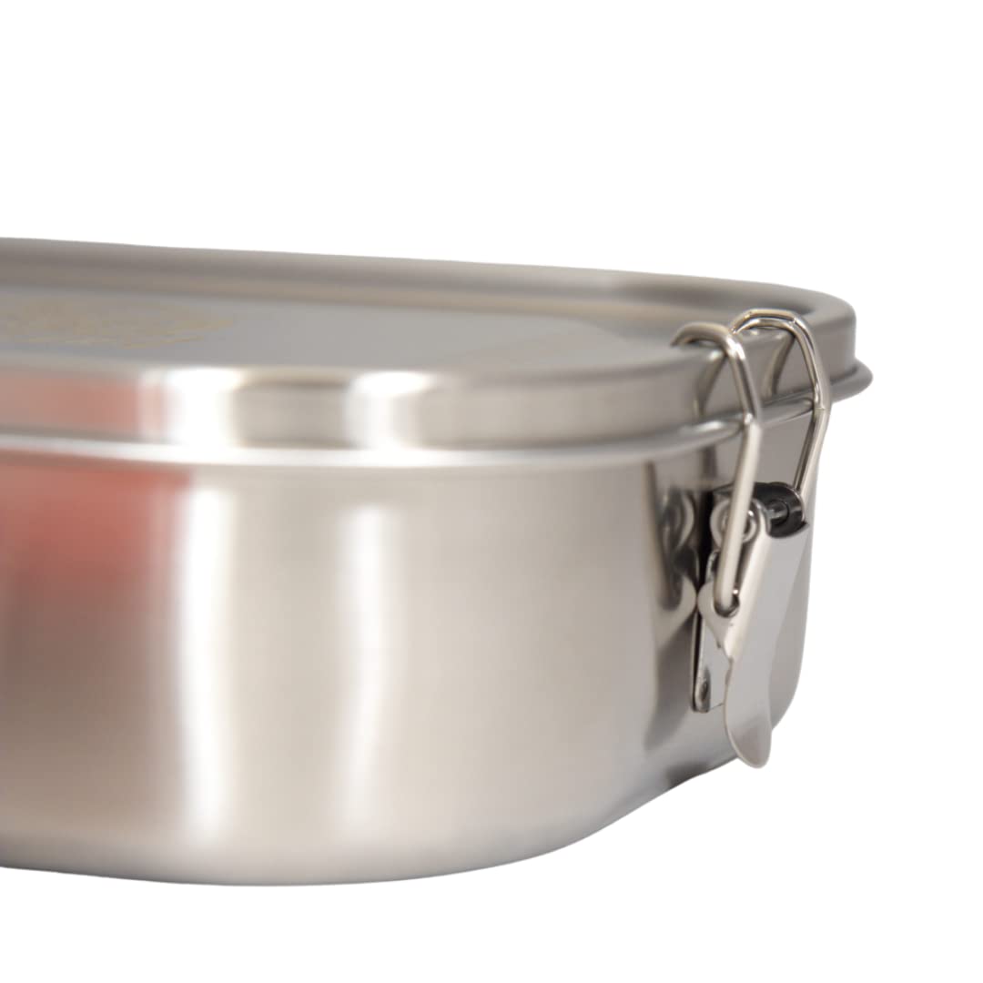 Viwanda Bentobox In Acciaio Inox 1400 Ml – Contenitore Pane Con Divisore E Salsiera, Senza BPA, Per Adulti E Bambini