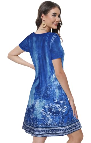 Image of Summer Dresses for Women Casual Tshirt Dress Beach Sundress with Pockets