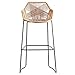 Wykonane Krzesło Rattanowe | Stołek Barowy Rattanowy Wiklinowy | Meble Ogrodowe Patio Ogród Ganek Na Podwórku | Wysokość Siedziska 58/65/75 Cm,Height 75cm,Super