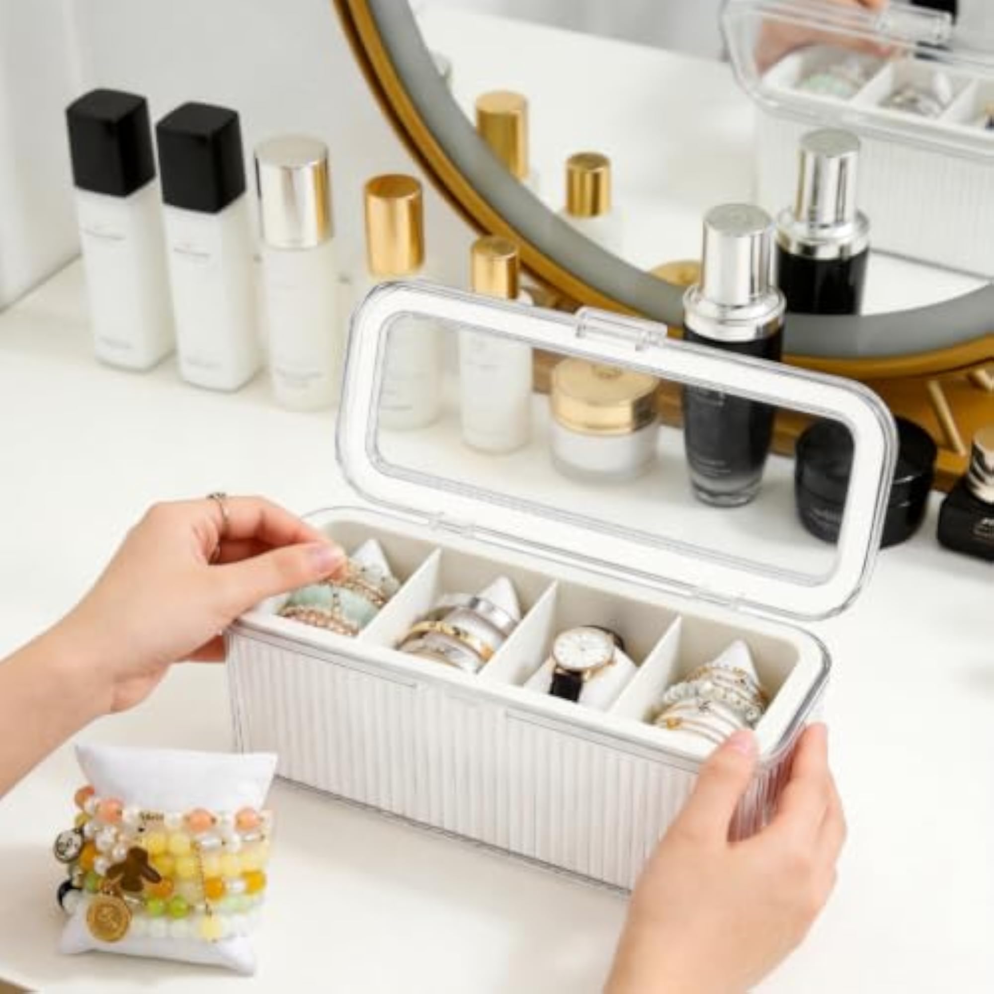 Acrylic Bangle Organizer with Clear Lid Box