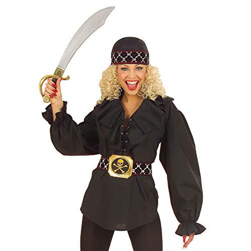 Ladies Pirate Shirt Ladies - Black Costume for Buccaneer Fancy Dress - Image 3