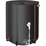 雨水タンク 家庭用 集水器 貯水タンク 屋外折りたたみ式ポータブル ウォーターバケツ 防災用雨水タンク 屋外用 園芸植物灌漑可能 雨を貯めて節水 貯留タンク 簡単設置 雨水を貯めて節水可能 農業 緊急給水 雨水収集用蛇口付き ガーデンコンテナ 園芸植物灌漑可能 大容量 (ブラック,60×88cm(250L))