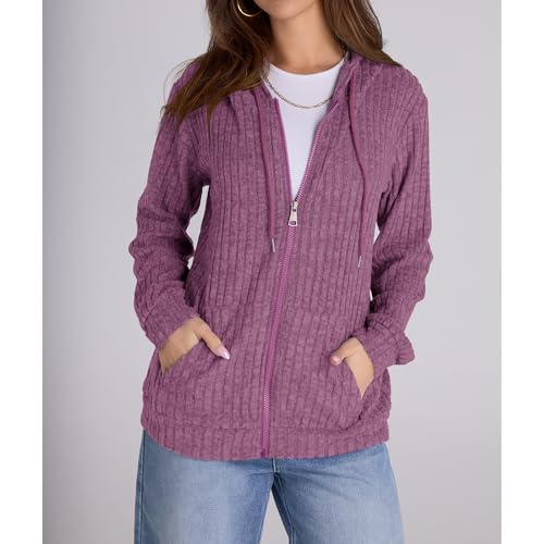 Image of Witsmile Zip Up Hoodie Women Oversized Sweatshirt Long Sleeve 2026 Fall Outfit Lightweight Jackets Workout Clothes
