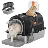 OLIXIS Stainless Steel Litter Box with Lid, Easy Cleaning