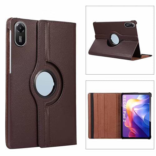 Image of ProElite Cover for Xiaomi Redmi Pad 2 11 inch Case Cover, 360 Rotatable Smart Flip Case Cover for Xiaomi Redmi Pad 2 11 inch Tablet with Stylus Pen, Brown