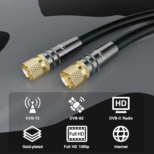 Mygatti Coaxial Cable 40 Meters,black Satellite TV/Aerial Cable with F-Screw Connector -75 Ohm - Image 2