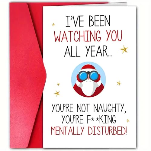 OSYLICT Funny Christmas Card,Xmas Greeting Card Congratulation Card for Merry Christmas,Personalized Best Holiday Card for Husband Wife Mother Father Children Boys Girls Christmas Xmas Gift