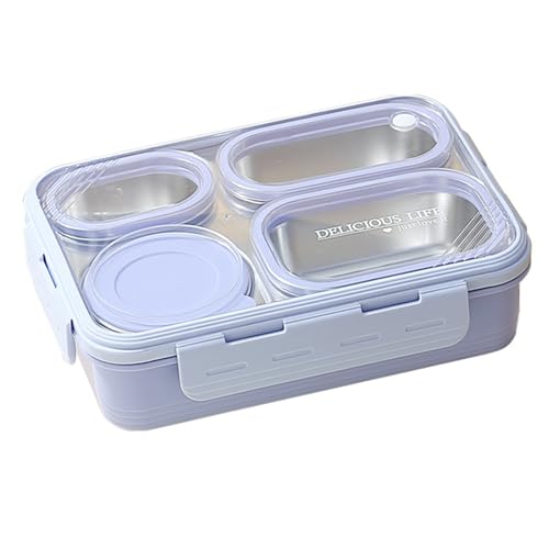 Boîte à déjeuner en acier inoxydable 4 compartiments pour éviter les fuites - 6