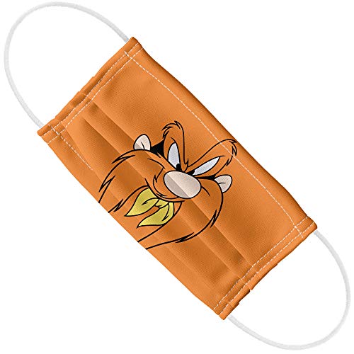 Popfunk Looney Tunes Yosemite Sam Face 1-Ply Reusable Face Mask Covering with Adjustable Nose Wire, Unisex