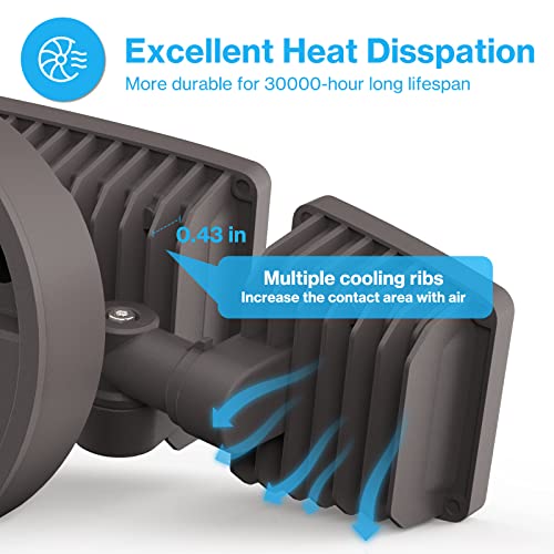 Olafus 55W Flood Lights Dusk To Dawn Outdoor Lighting, Ip65 Waterproof Led Security Light With Photocell, 5500Lm Dusk Dawn Outside Light, 6500K Brown Exterior Floodlight For Yard Garden Porch Backyard #TOP4