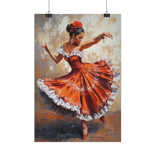 AAHAORYI Argentina Chacarera Dancer Art Print, Latin Folk Dance Wall Art Colorful Painting Poster Modern Home Decor 16x24inch(40x60cm) - Image 6
