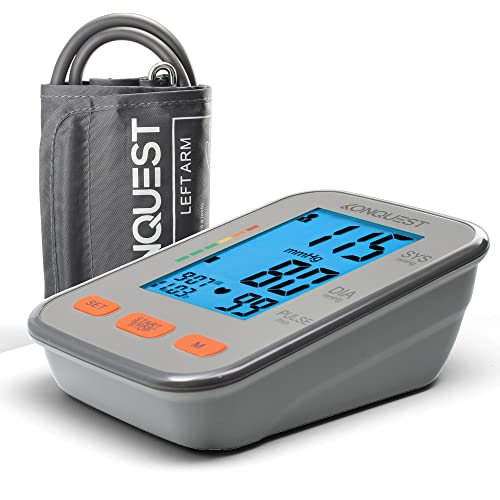 Konquest Automatic Upper Arm Blood Pressure Monitor - Extra Large Cuff 12 ½ ” to 19 ” (32 to 48.5 cm) - Large Backlit Display - Irregular Heartbeat Detector - Blood Pressure Monitor for Home Use