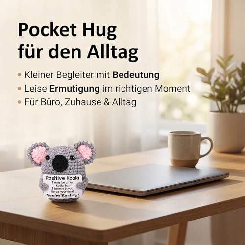 Koala Kuscheltier,Positive Kartoffel,Positive Potato,Aufmunterung Geschenke,Gute Besserung Geschenke,Mutmacher Geschenk,Inspirierende Handgemachte Strickwolle Potato Puppe für Freunde Familie