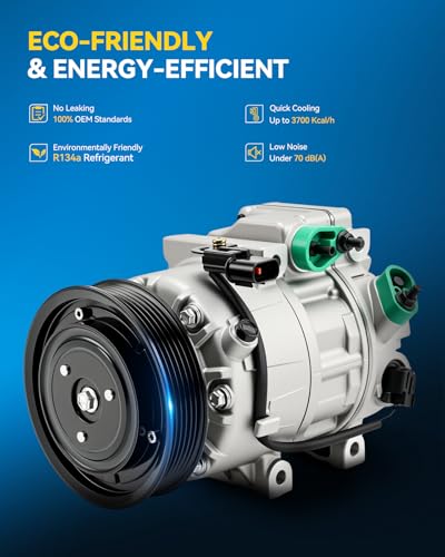 Image of PHILTOP A /C Compressor 198377 Replacement for Hyundai Santa Fe Sport 2013-2018,Kia Sorento 2012-2014 2.4L