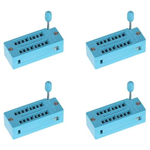 Ximimark 4Pcs ZIF 16-pin 16 Pins Test Universal IC Socket 16 Pin DIP Integrate Socket Narrow Cover