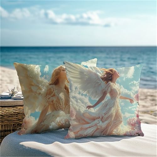 Housse de coussin extérieure imperméable et lavable blanche en velours doux