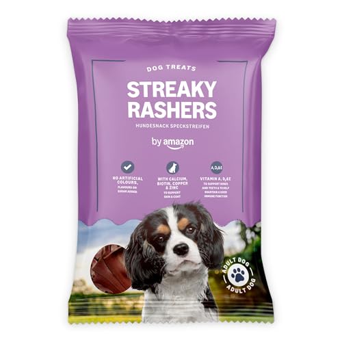 by Amazon - Snack per cani, Streaky Rashers, 85 g