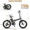 aostirmotor 500W Foldable Electric Bikes 20 x 4 Inch Fat Tire Folding Ebikes for Adults Electric Bicycle, Removable Battery and 28+ Miles Long Range, 25MPH Electric Snow Beach Bike #5