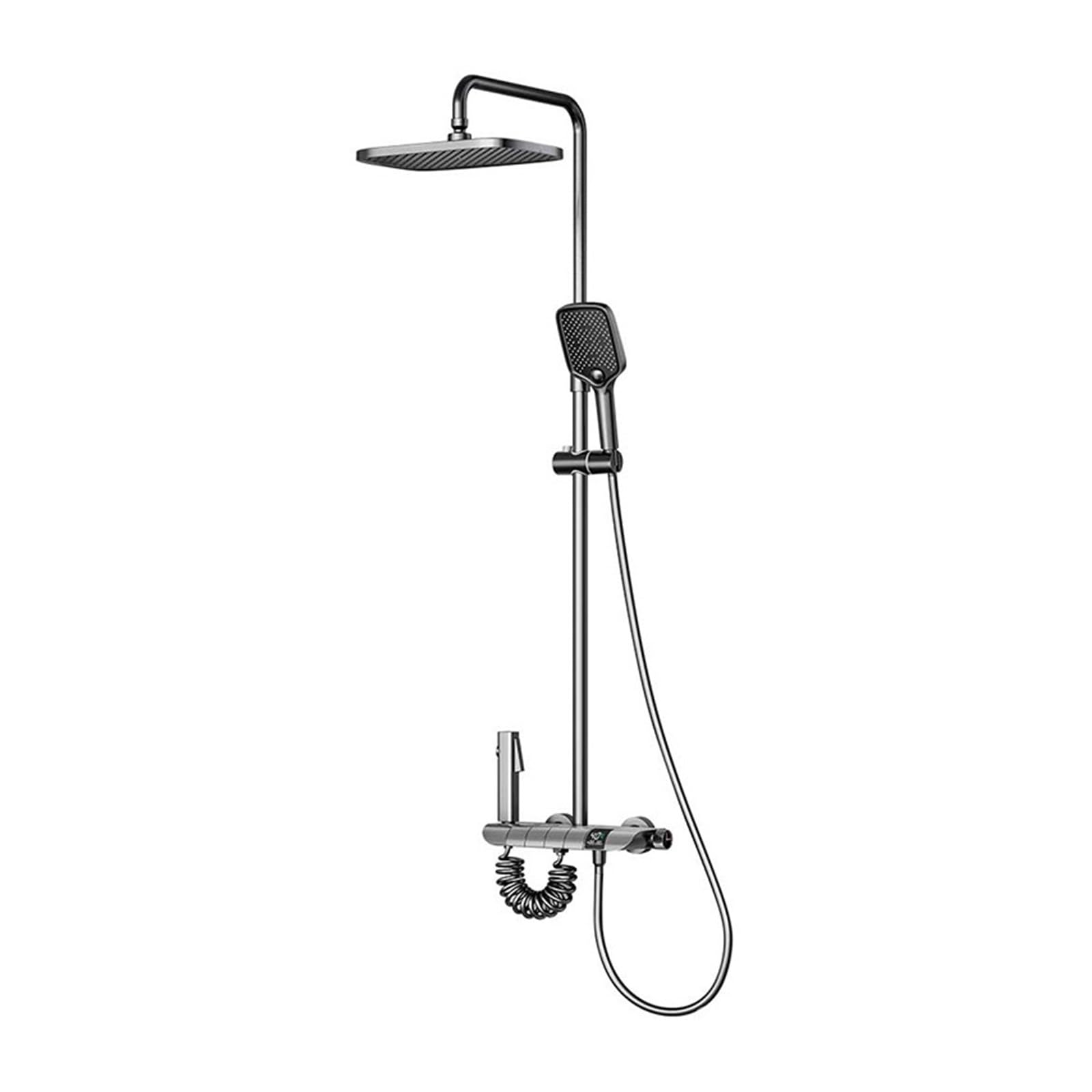 Cabezal de ducha antiquemaduras con pantalla digital estilo piano contra agua fría