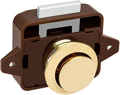 POFET Push Button Cabinet Door Catch Lock Caravan Motorhome Camper Latch Cupboard Gold Knob