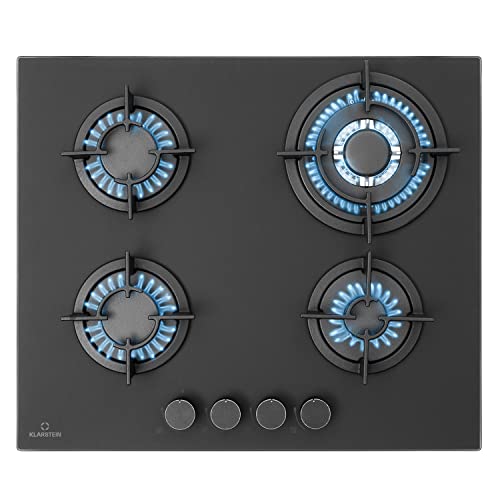 Klarstein Table de Cuisson à Gaz 4 Brûleurs, Plaque Électrique 4 Feux 8000W, Cuisinière GPL...