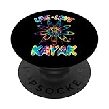 Live Love Kajak Kanu Liebhaber Kajaker Aquarell Kajakausflug PopSockets mit austauschbarem PopGrip