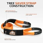 Tree Saver Strap with S-Shaped Hook Recovery Tow Strap Kit - Image 3