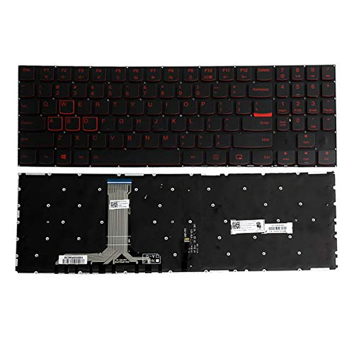 LXDDP Laptop Replacement Keyboard for Lenovo Legion Y520 Y520-15IKB Y720 Y720-15IKB R720 R720-15IKB 15 15IKB 9Z.NDKBN.D01 US Laptop Red Backlit Keyboard,black