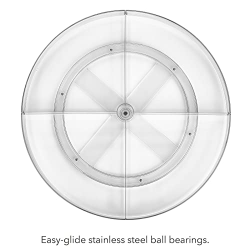 Mdesign Nate Home By Nate Berkus 18-Inch Divided Turntable Organizer | Large Plastic Lazy Susan, With 4 Compartments For Kitchen Cabinet Or Pantry From Mdesign - Clear #TOP3