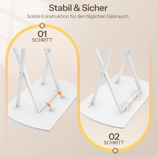 HOOBRO Beistelltisch Klappbar, Kleiner Sofatisch, Tablett Tisch, Kaffeetisch TV Tray im Industriestil… – Ansicht 6