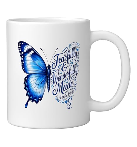 Taza de cerámica con versículo bíblico Psalm 139:14 11 oz miniatura 2