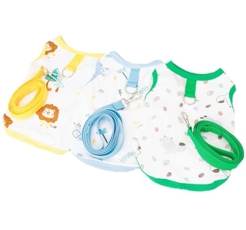 AttRex 犬服 犬の服 春 夏 かわいい ペット服 薄手 通気 ドッグウェア ベスト dリング付き 猫 小型犬 中型犬 チワワ トイプードル 散歩 お出かけ ペット用品 (XL,グリーン)