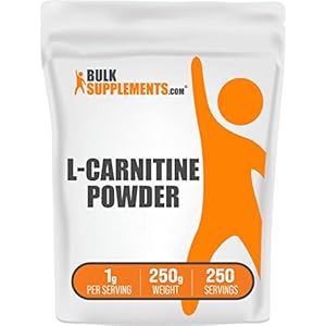 BulkSupplements.com L-Carnitine Powder – Carnitine Supplement, L Carnitine 1000mg, Carnitine Powder – Amino Acid Supplement, Gluten Free, 1g per Serving, 250g (8.8 oz) (Pack of 1)