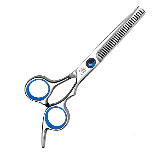 Hair Thinning Shears Scissors Cutting Teeth Professional Barber 6.5-inch Hairdressing Regular Scissor Texturizing Razor Edge Shear Japanese Stainless Steel with Detachable Finger Inserts by G-Vital