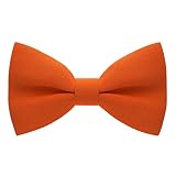 Bow Tie House Babies Classic Pre-Tied Bow Tie Formal Solid Tuxedo (Small, Pumpkin)