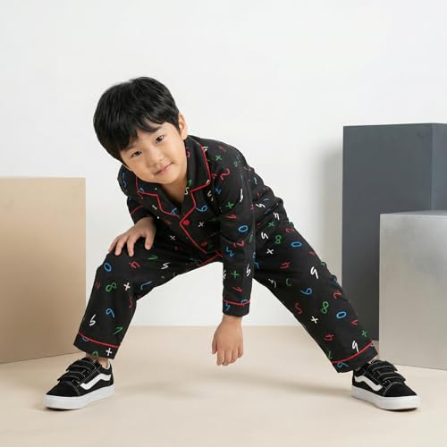 Image of CLAP Kids Cotton Printed Full Sleeves Night Suit