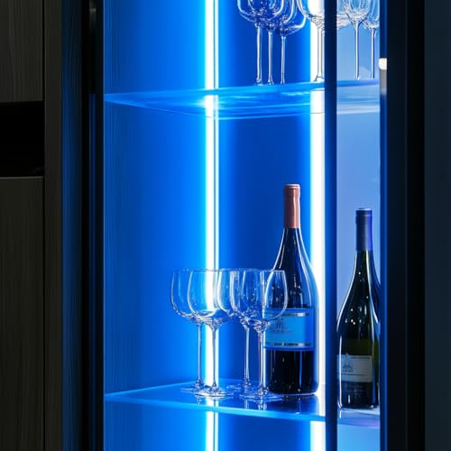 Image of LED Strip Lights 24V COB, ICE Blue, 16.4ft (No Power Supply) | Dotless High Density, 14W /m, 8mm Width, Cuttable Flexible for Home DIY Commercial decoration projects