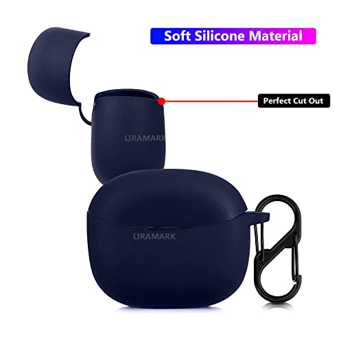 Image of LIRAMARK Shockproof Protective Silicone 360 Cover Case with Buckle Designed for Anker Soundcore R100 (Midnight Blue)