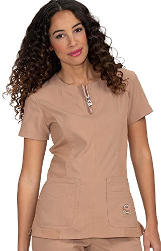 KOI lite 317 Women's Serenity Scrub Top (Latte, Large)